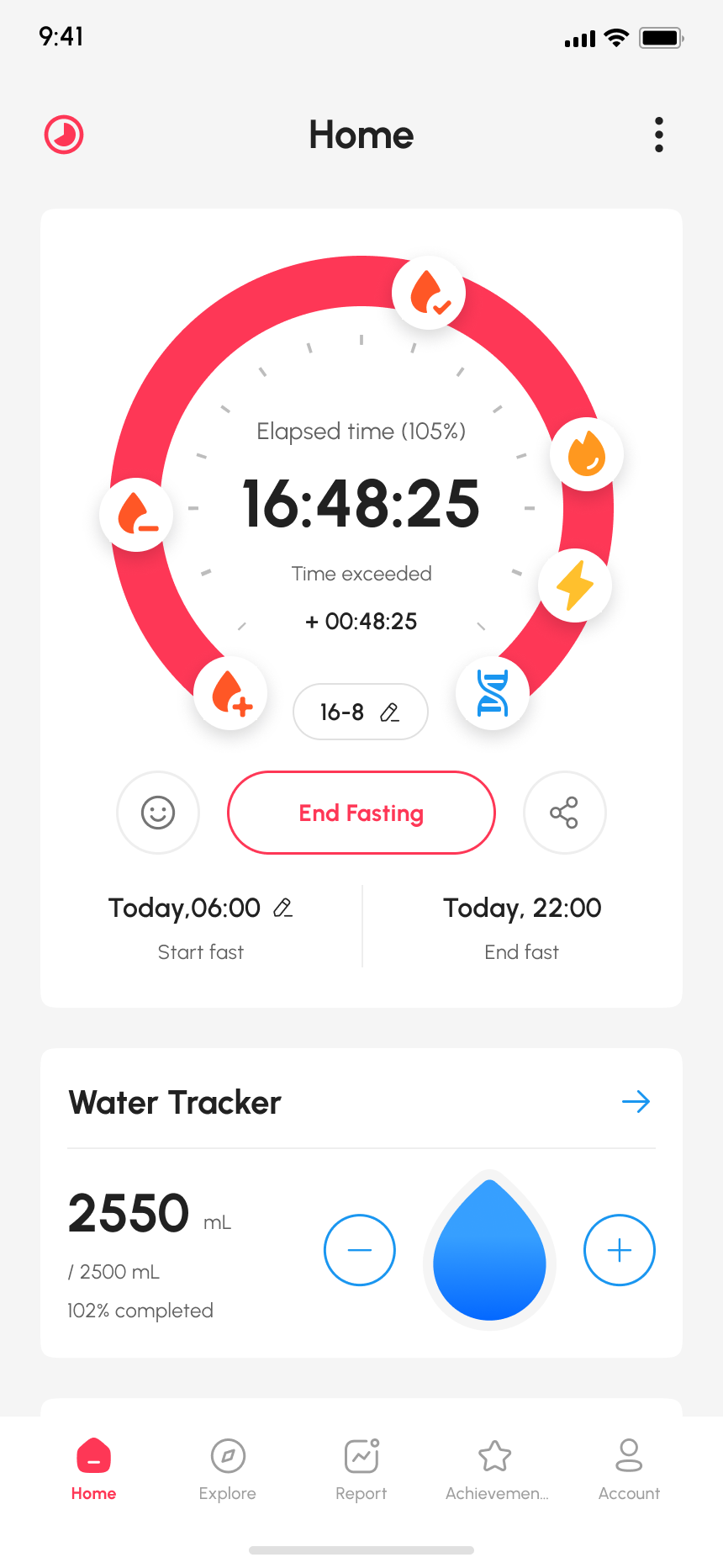 One-Tap Fasting Timer